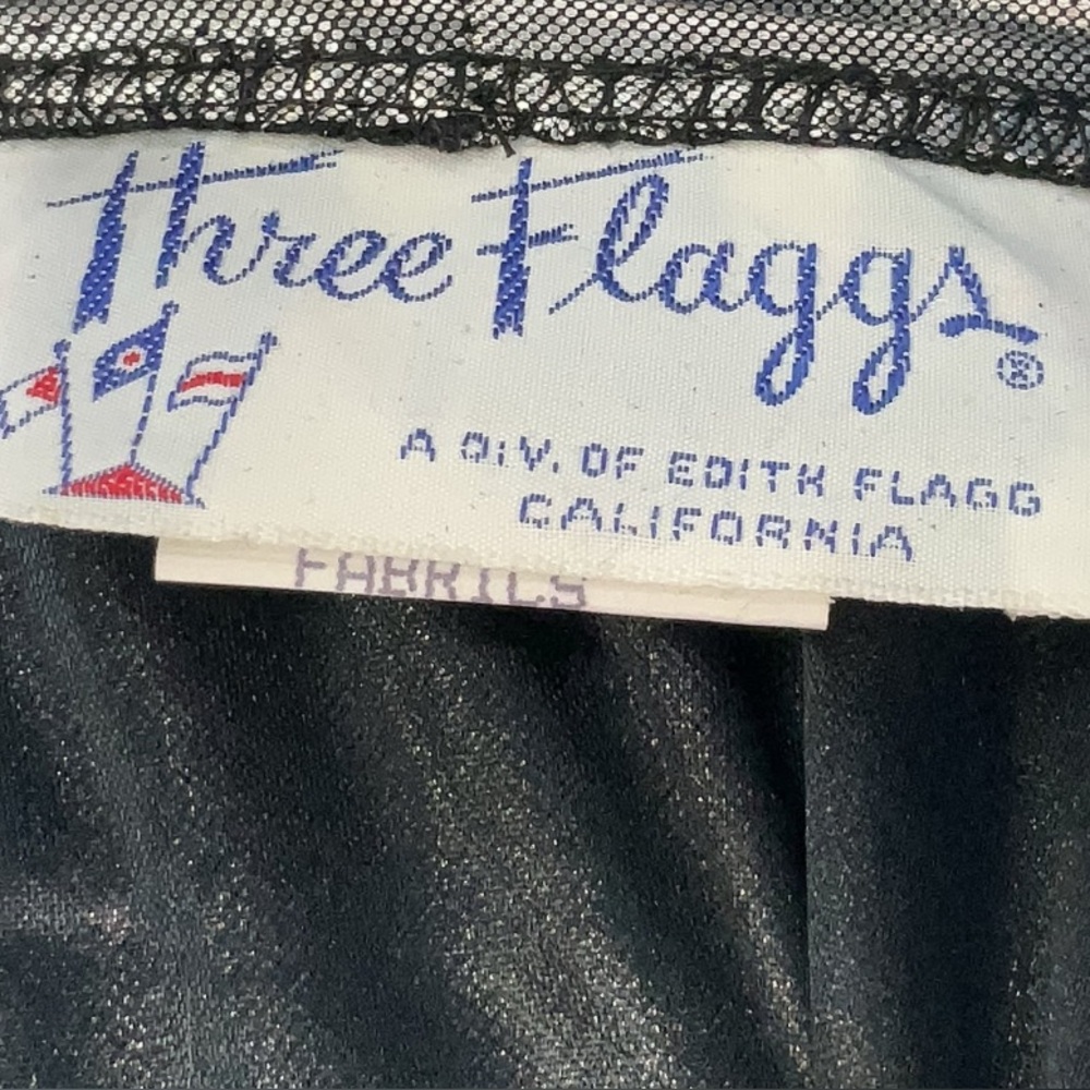 NWT Vintage Three Flaggs Edith Flagg California Gold Lamé Open Front Top sz M - Picture 3 of 4
